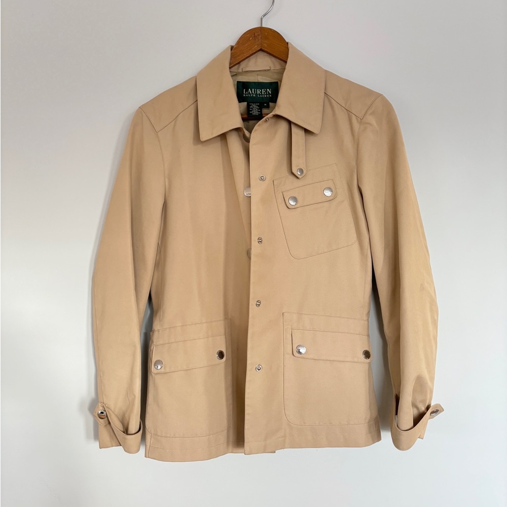 Vintage Ralph Lauren Beige Snap Button Jacket Medium